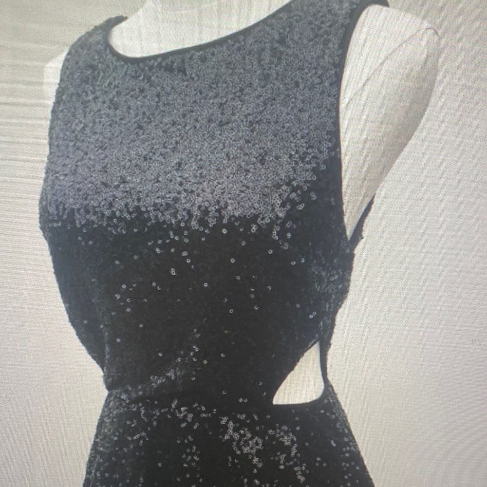 Forever 21 Black Sequin Backless Evening Dress